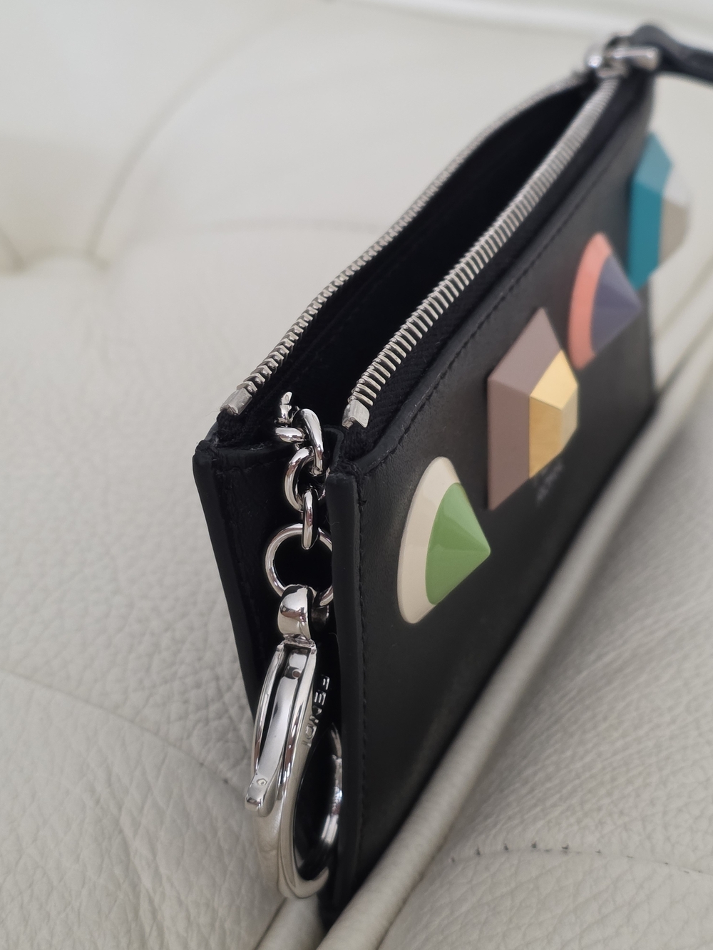 Fendi Vitello Liberty Studded Zip Pouch - Picture 4 of 5